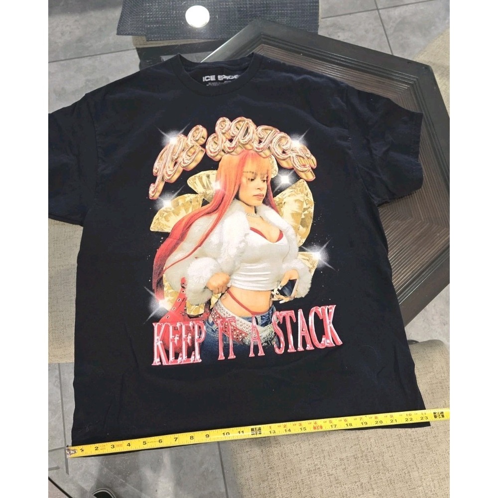 Ice Spice Keep It‎ A Stack Rap Style T-Shirt Music Hip Hop Sz Large